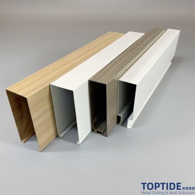 Aluminium Customized Curved Baffle Ceiling System Interior Architectural Linear Plank Panels